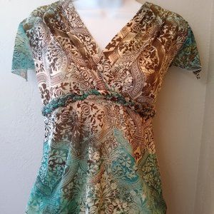 Liz Claiborne Axcess V-neck Blouse Dressy Size XL